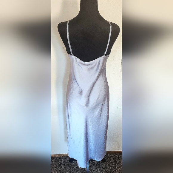 Wilfred Only Slip Satin Midi Dress- Ardoise - Picture 4 of 7